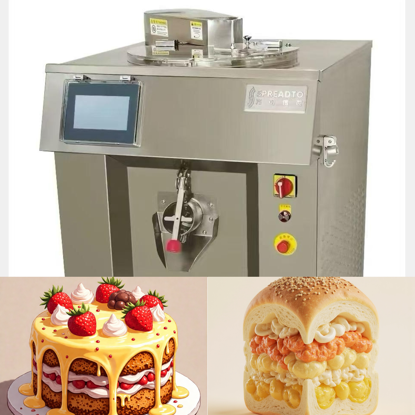 High-Capacity 40L Mousse Custard Cream Machine for Automatic Heating & Blending