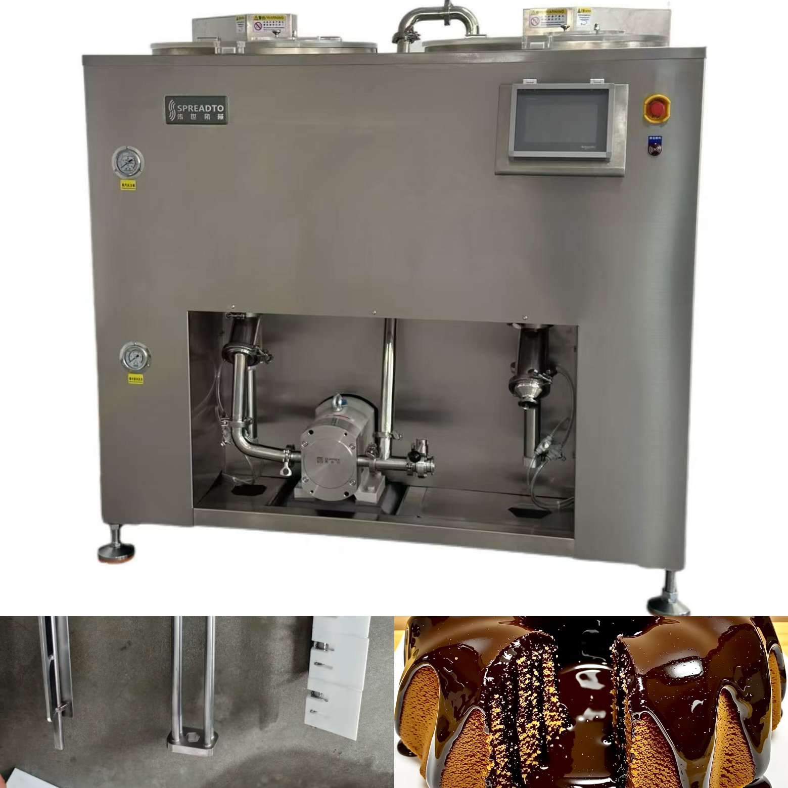 Heavy Duty 120L Puff Pastry Scalding Machine for Cream And Jam Filling in High-Volume Production
